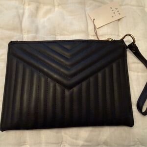NWT! A New Day Black Quilted Clutch Wristlet